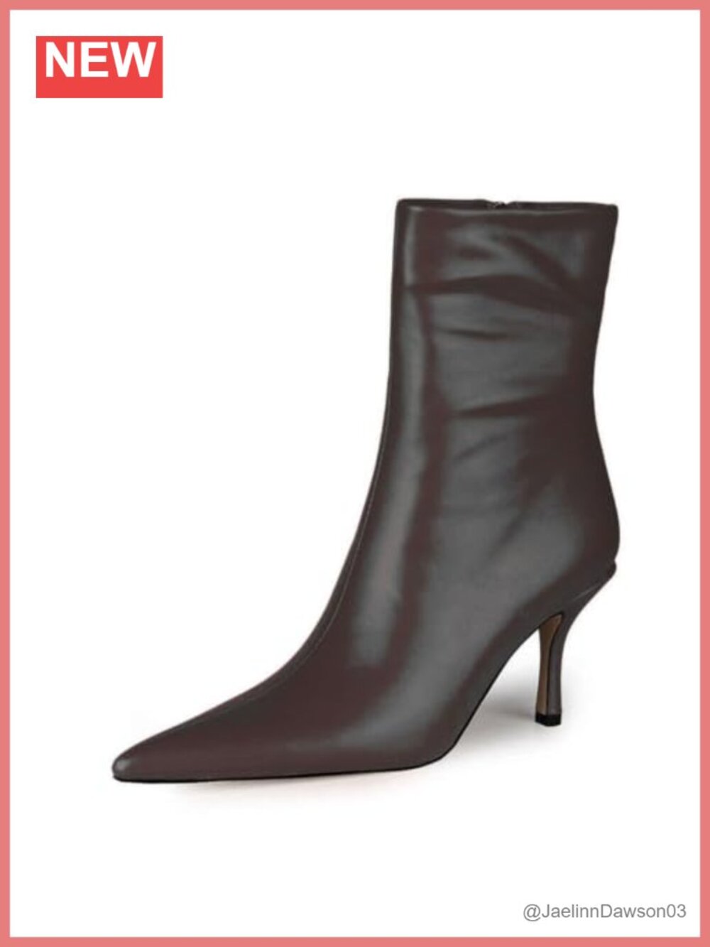 Women's Pointed Toe Stiletto Ankle Boots Zip Up Mid Calf Booties
